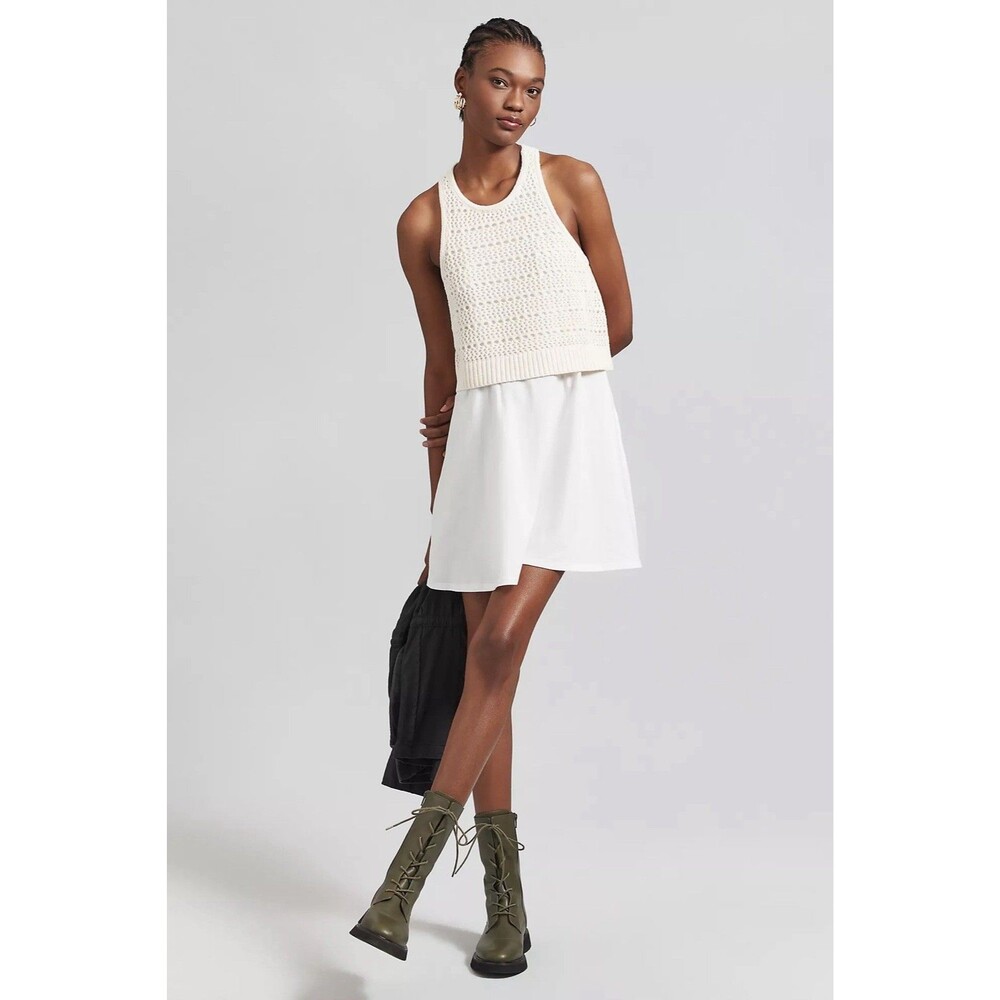 Daily Practice by Anthropologie Twofer Sweater Knit Mini Dress Lg
